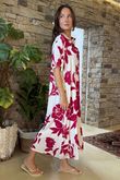 The Lilia Shirt Dress Raspberry